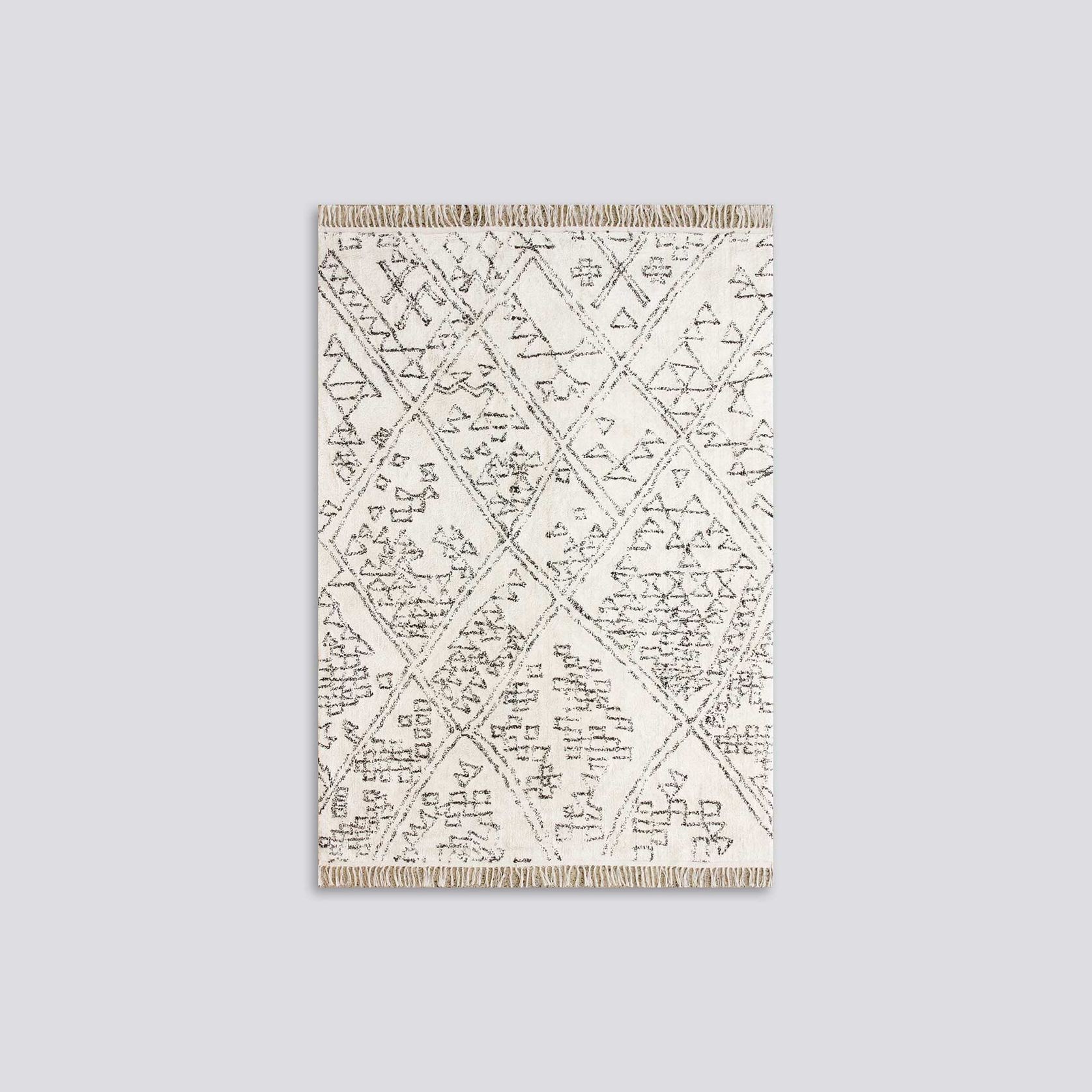 Baya Awan Handtufted Floor Rug - Black-Natural White gallery detail image