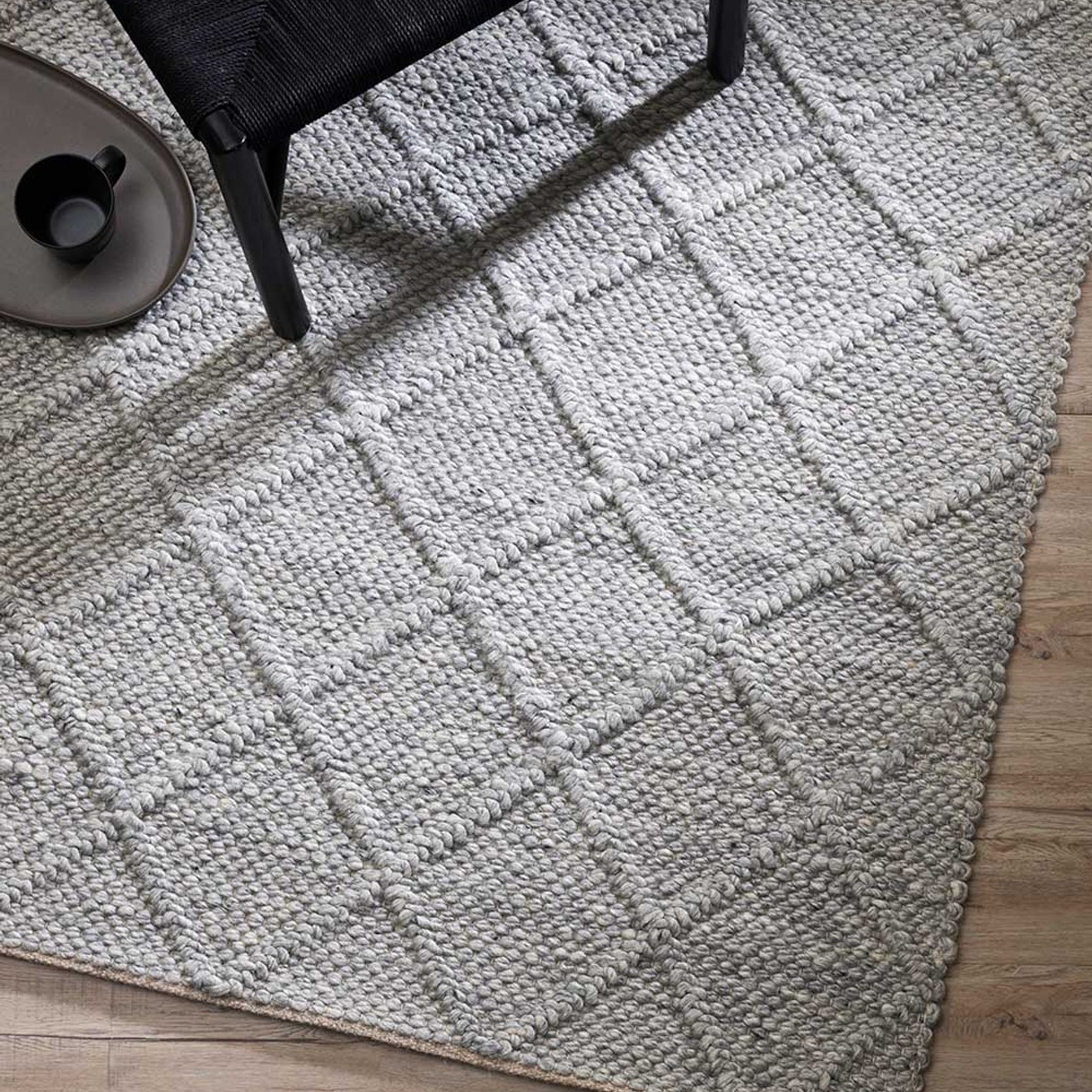 Baya Dakota Handwoven Textured Rug - Silver Birch gallery detail image