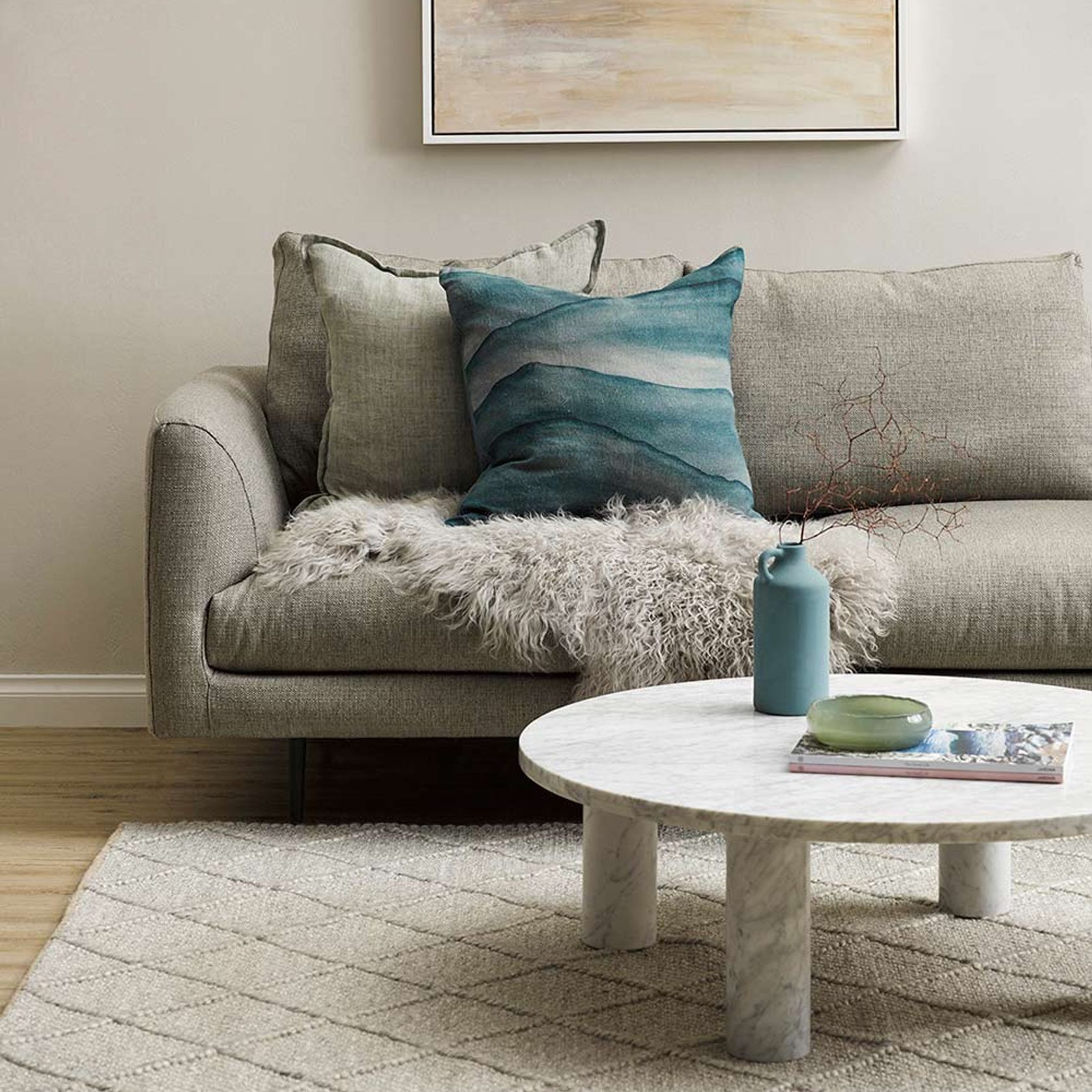 Baya Dakota Handwoven Textured Rug - Silver Birch gallery detail image