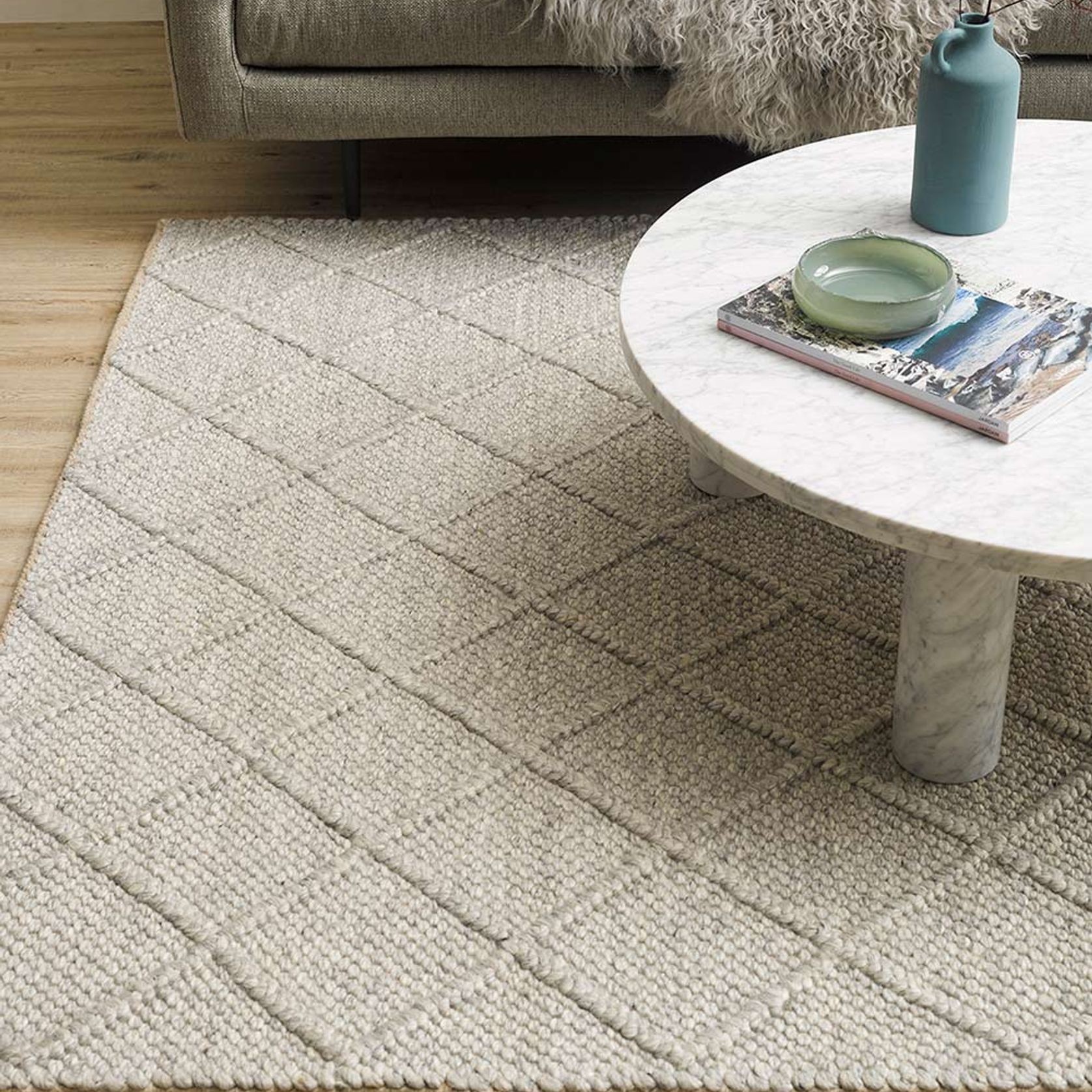 Baya Dakota Handwoven Textured Rug - Silver Birch gallery detail image