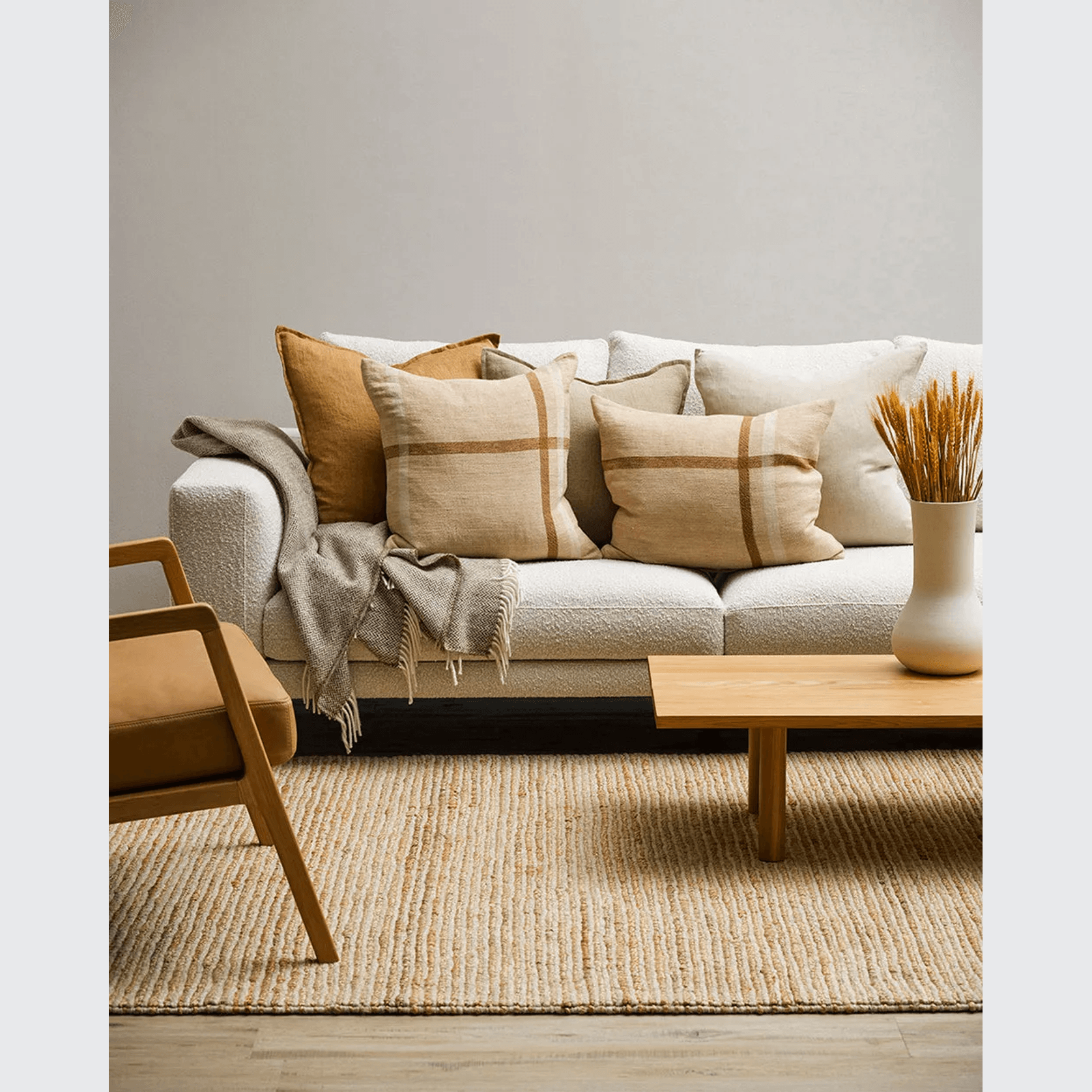 Baya Lima Floor Rug - Sand/Natural | Jute and Wool Blend gallery detail image