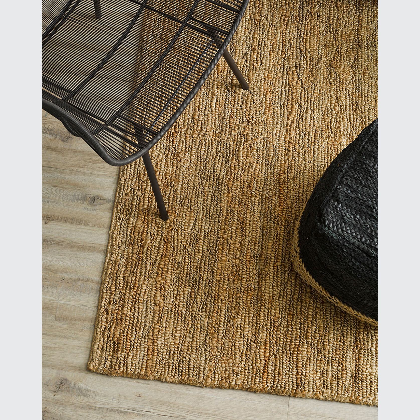 Baya Madagascar 100% Hemp Floor Rug - Natural Brown gallery detail image