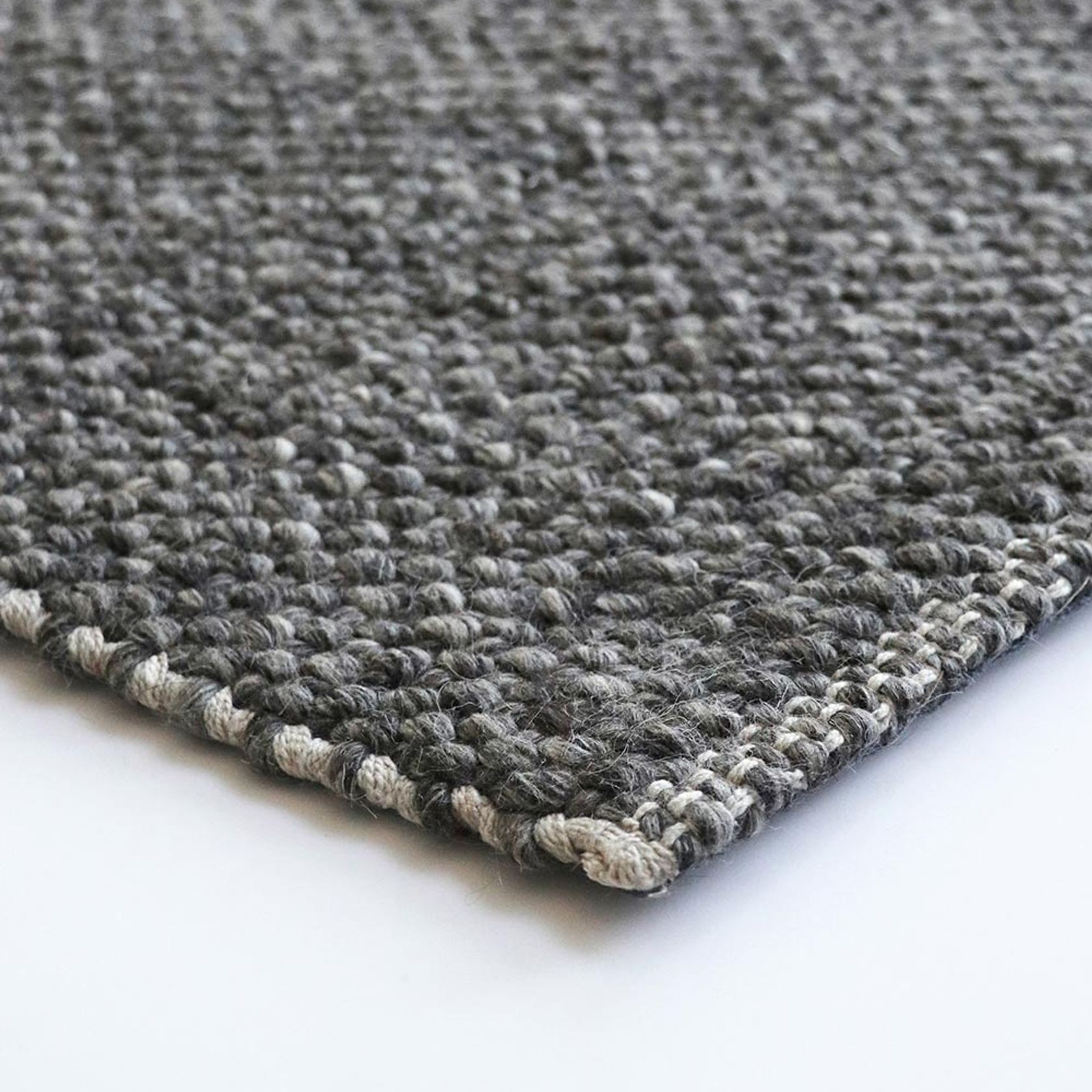 Baya Nebraska Handwoven Textured Rug - Charcoal gallery detail image