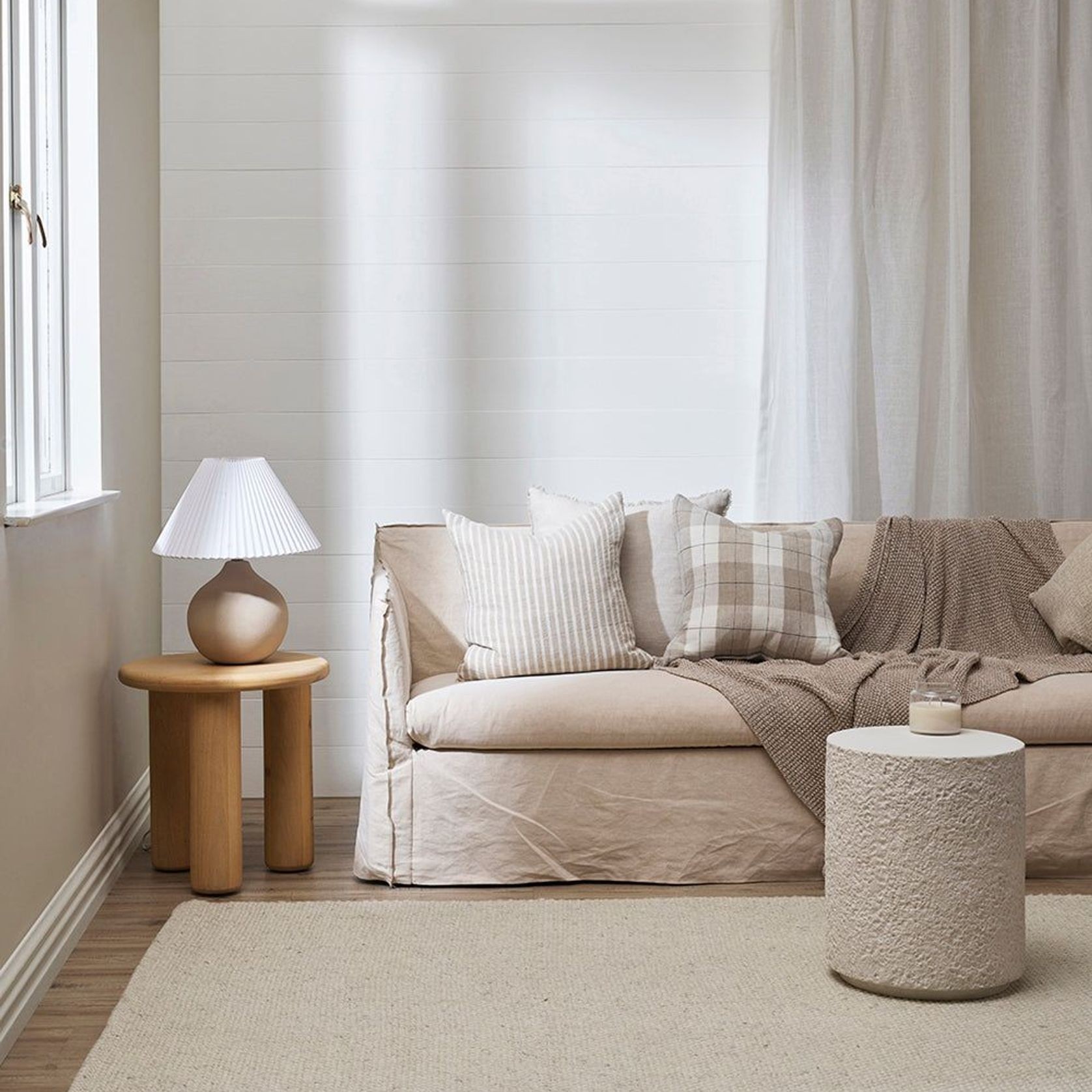 Baya Nebraska Handwoven Textured Rug - Natural White gallery detail image