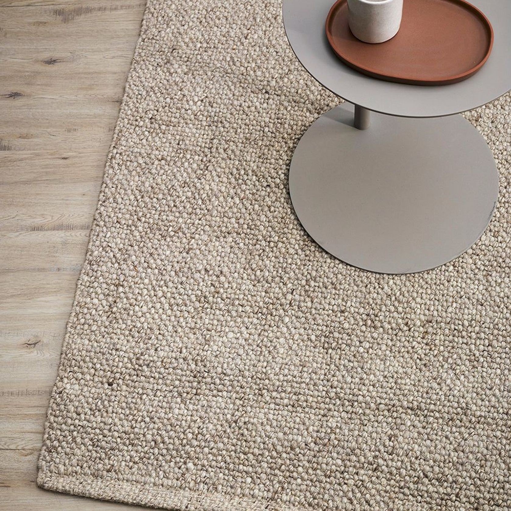 Baya Nebraska Handwoven Textured Rug - Pebble gallery detail image