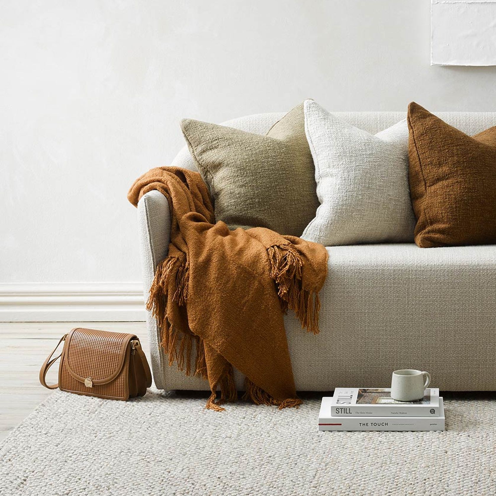 Baya Roxburgh Handwoven Loop Pile Rug - Parchment gallery detail image