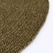 Baya Tairua Handbraided Circular Rug - Moss Green gallery detail image