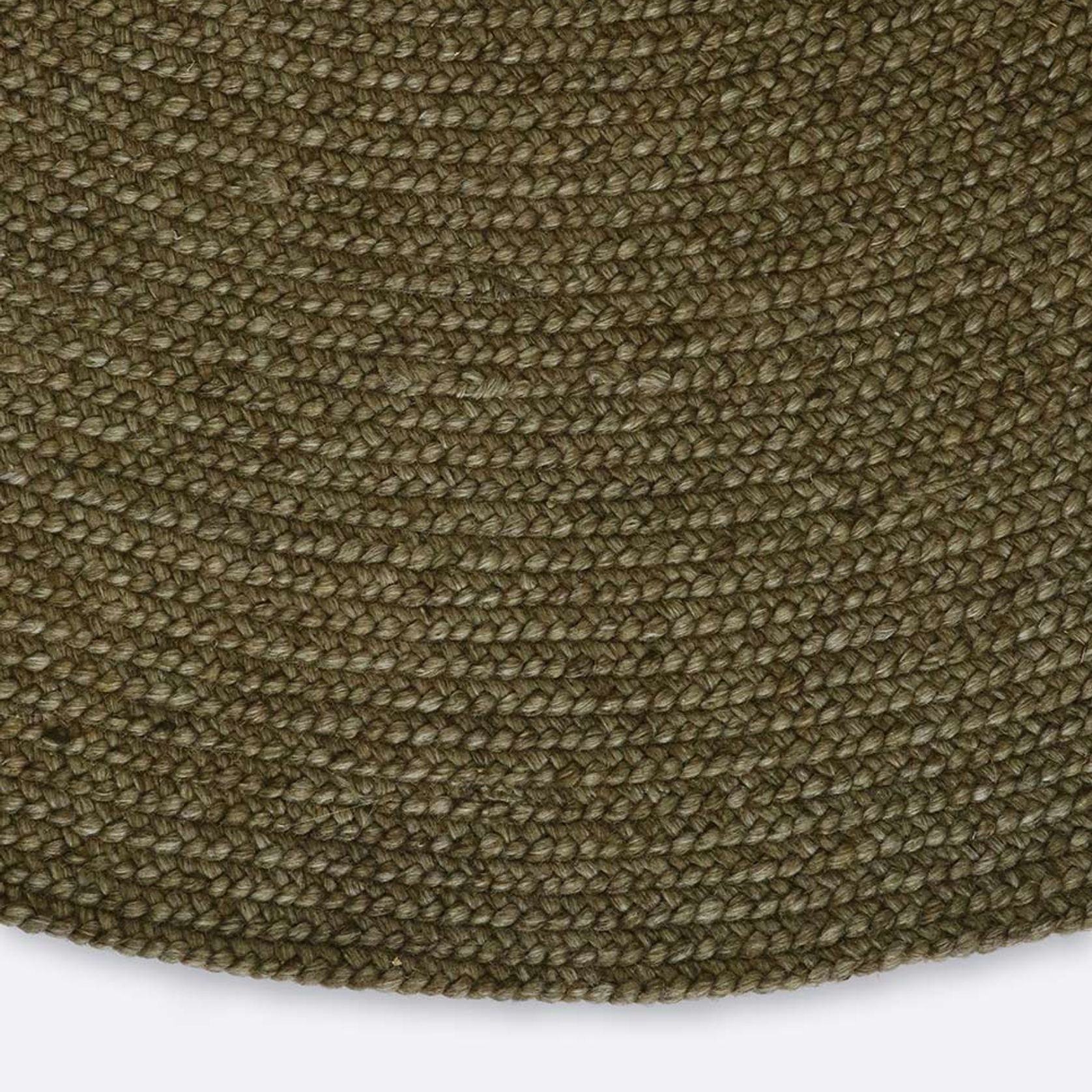 Baya Tairua Handbraided Circular Rug - Moss Green gallery detail image