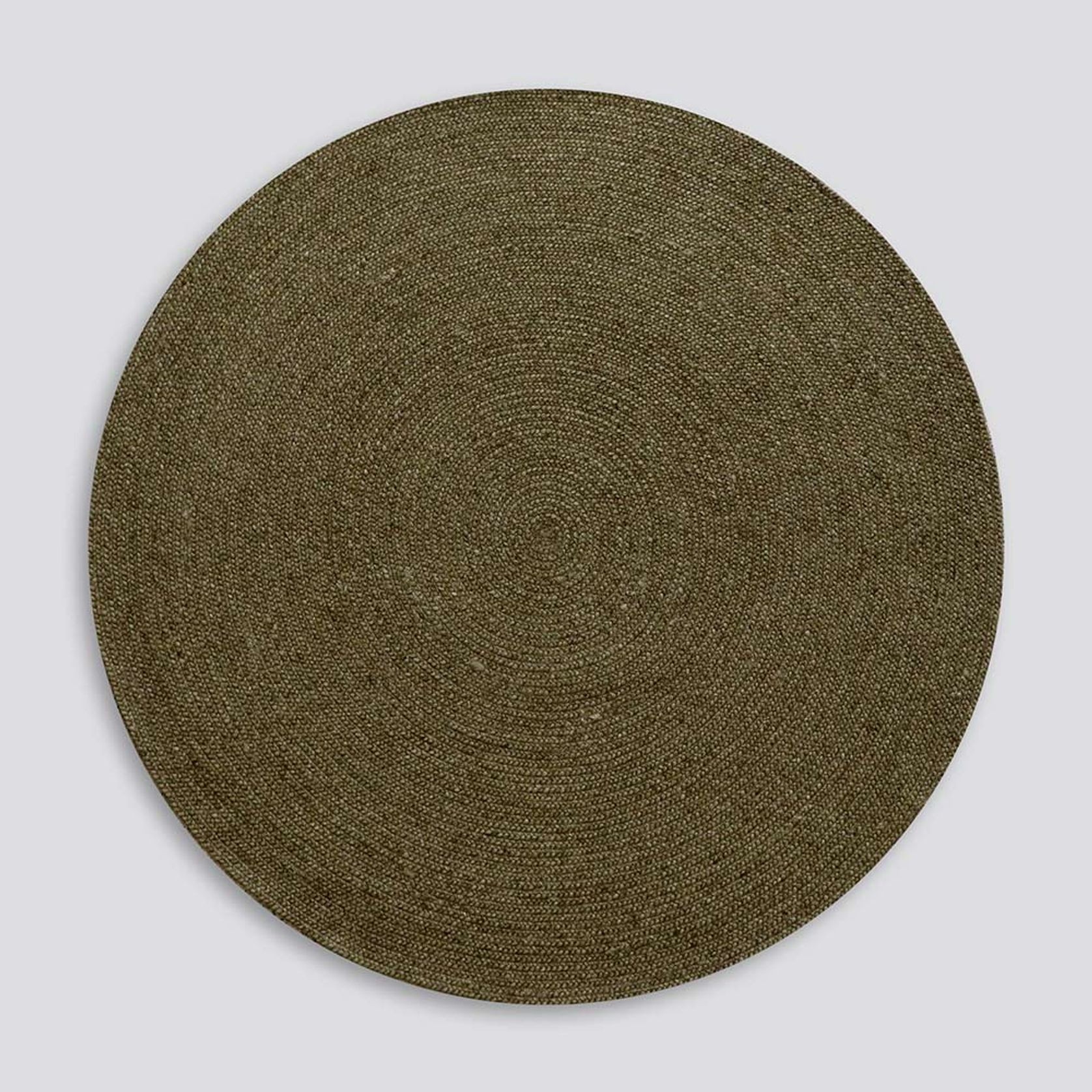Baya Tairua Handbraided Circular Rug - Moss Green gallery detail image