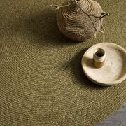 Baya Tairua Handbraided Circular Rug - Moss Green gallery detail image