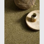 Baya Tairua Handbraided Circular Rug - Moss Green gallery detail image