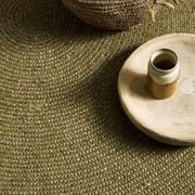 Baya Tairua Handbraided Circular Rug - Moss Green gallery detail image