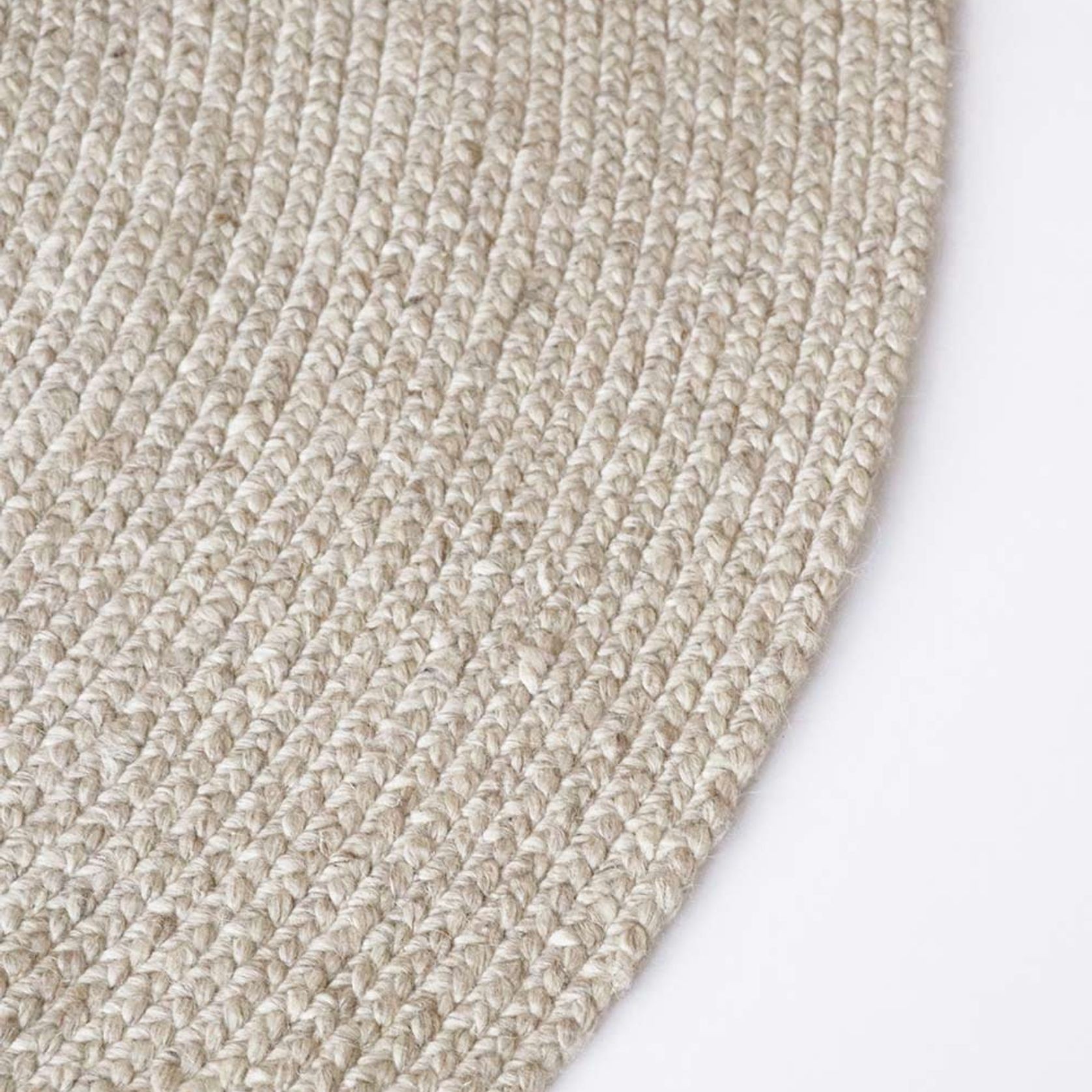 Baya Tairua Handbraided Circular Rug - Natural/Straw gallery detail image