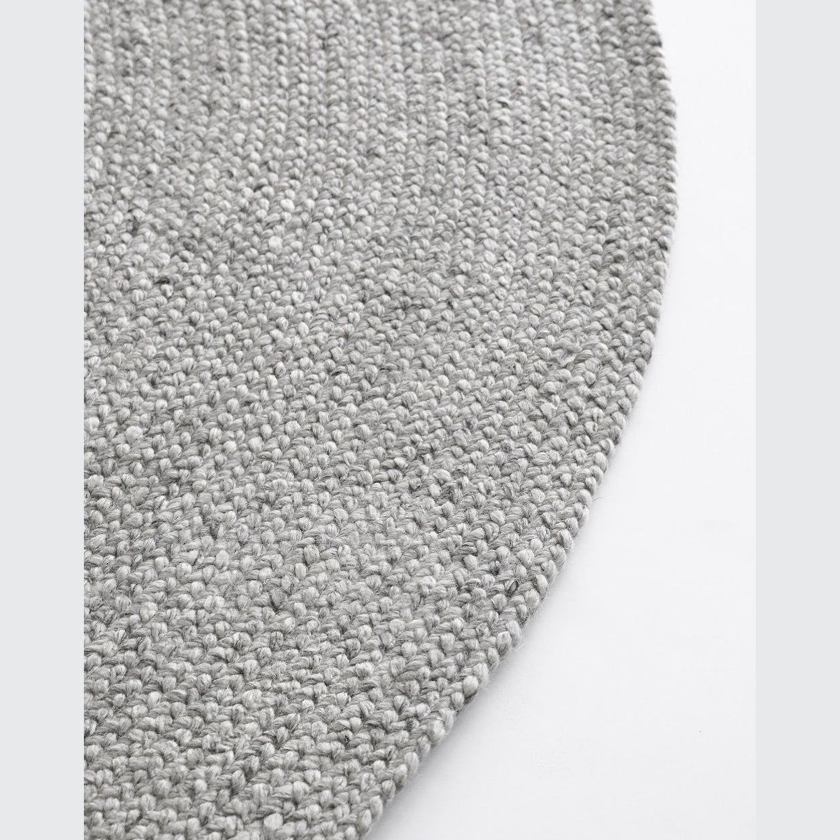 Baya Tairua Handbraided Circular Rug - Silver Birch gallery detail image