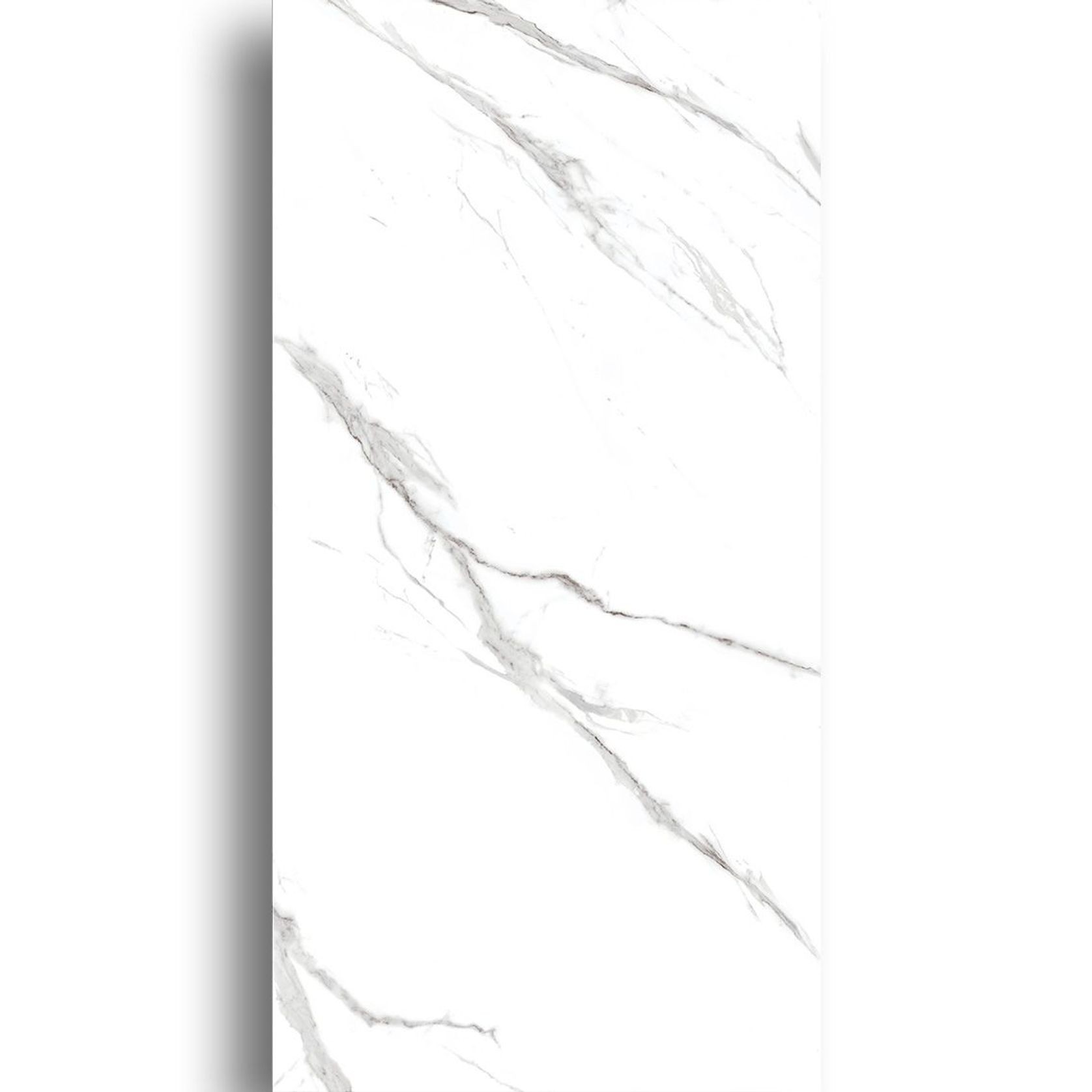 Carrara White Polished Porcelain Tile 900x1800 gallery detail image
