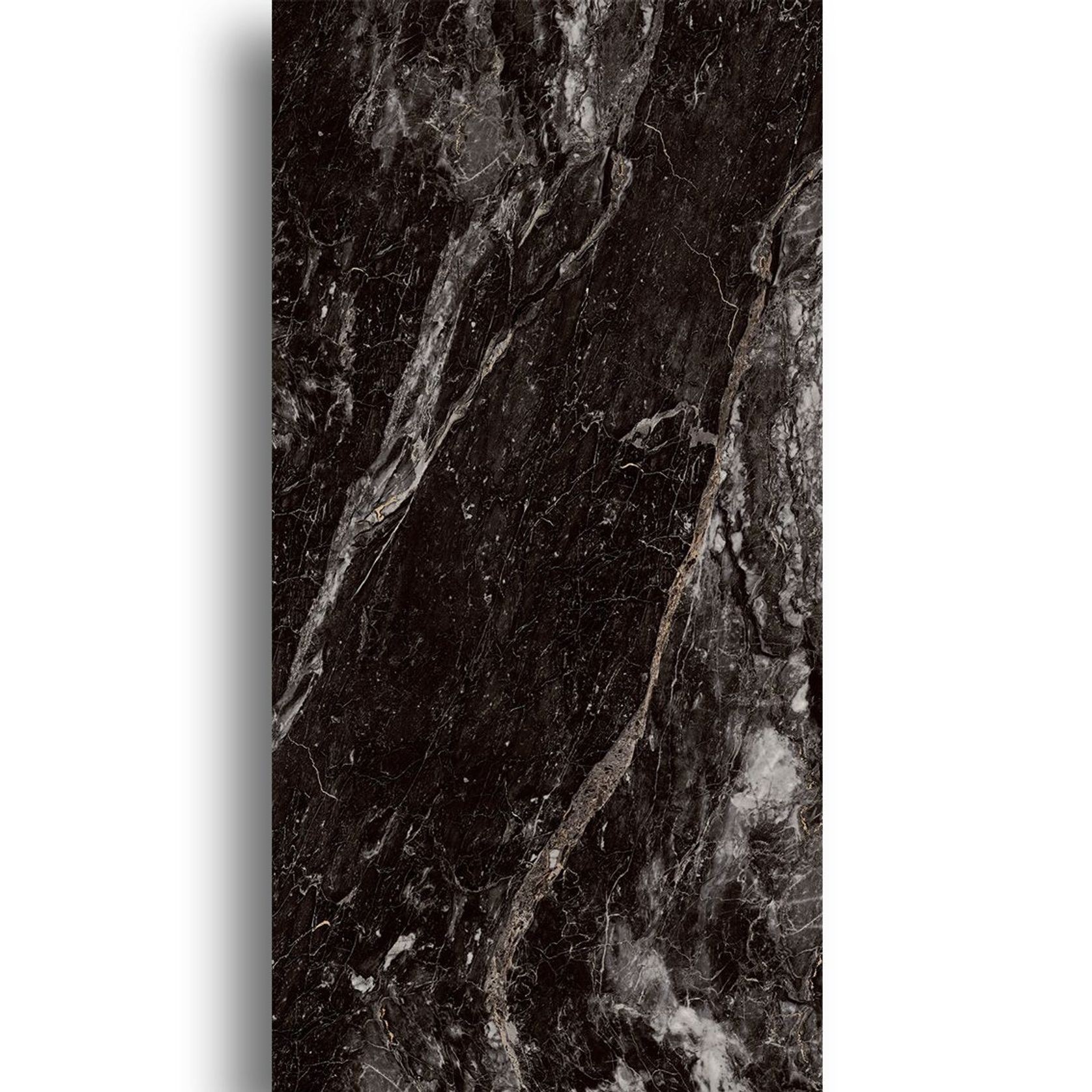 Carbonic Polished Black Porcelain Tile 900x1800 gallery detail image