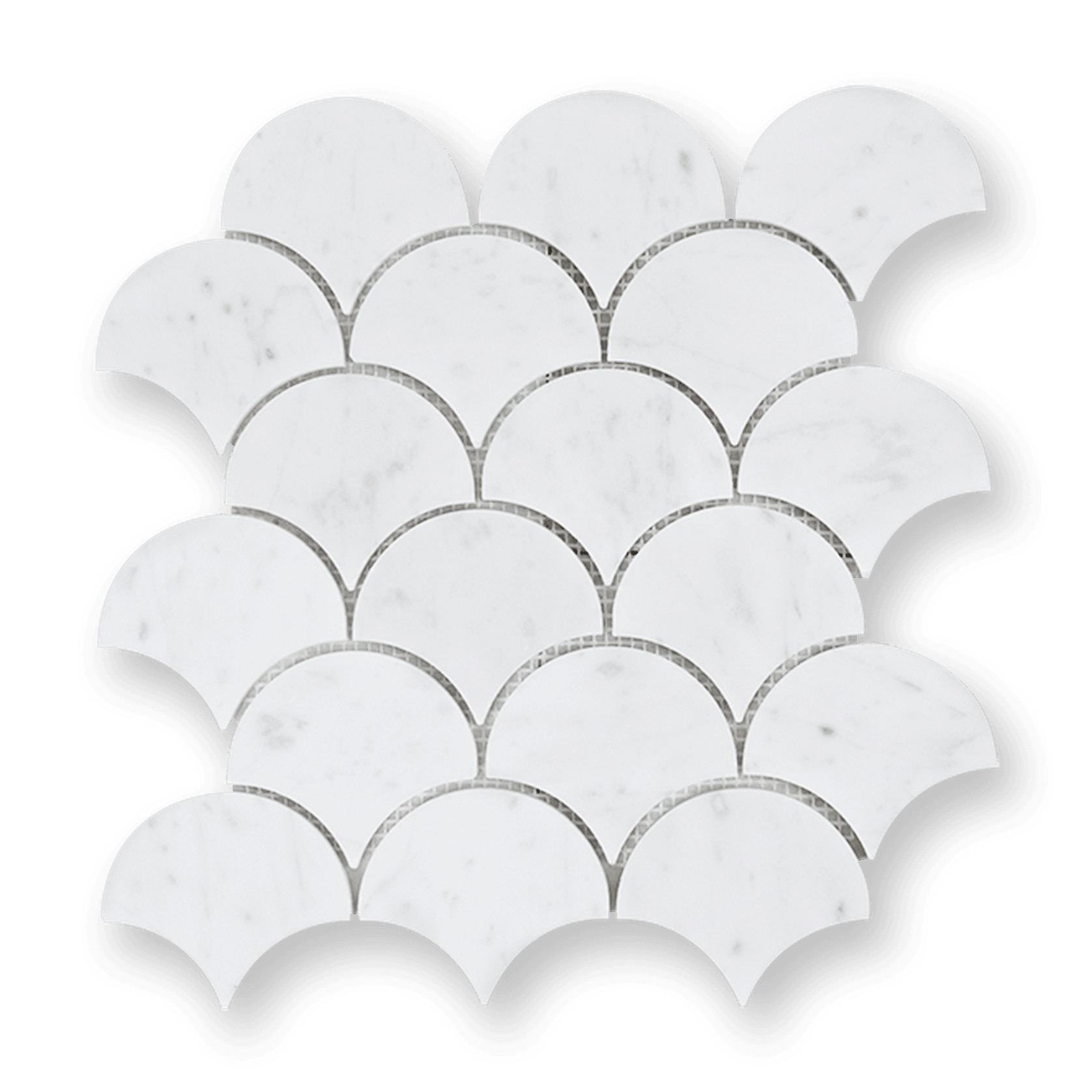 Carrara C Honed Fan Mosaic gallery detail image