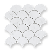 Carrara C Honed Fan Mosaic gallery detail image