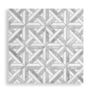 Escher Parquetry Mosaic Carrara And Thassos Honed gallery detail image