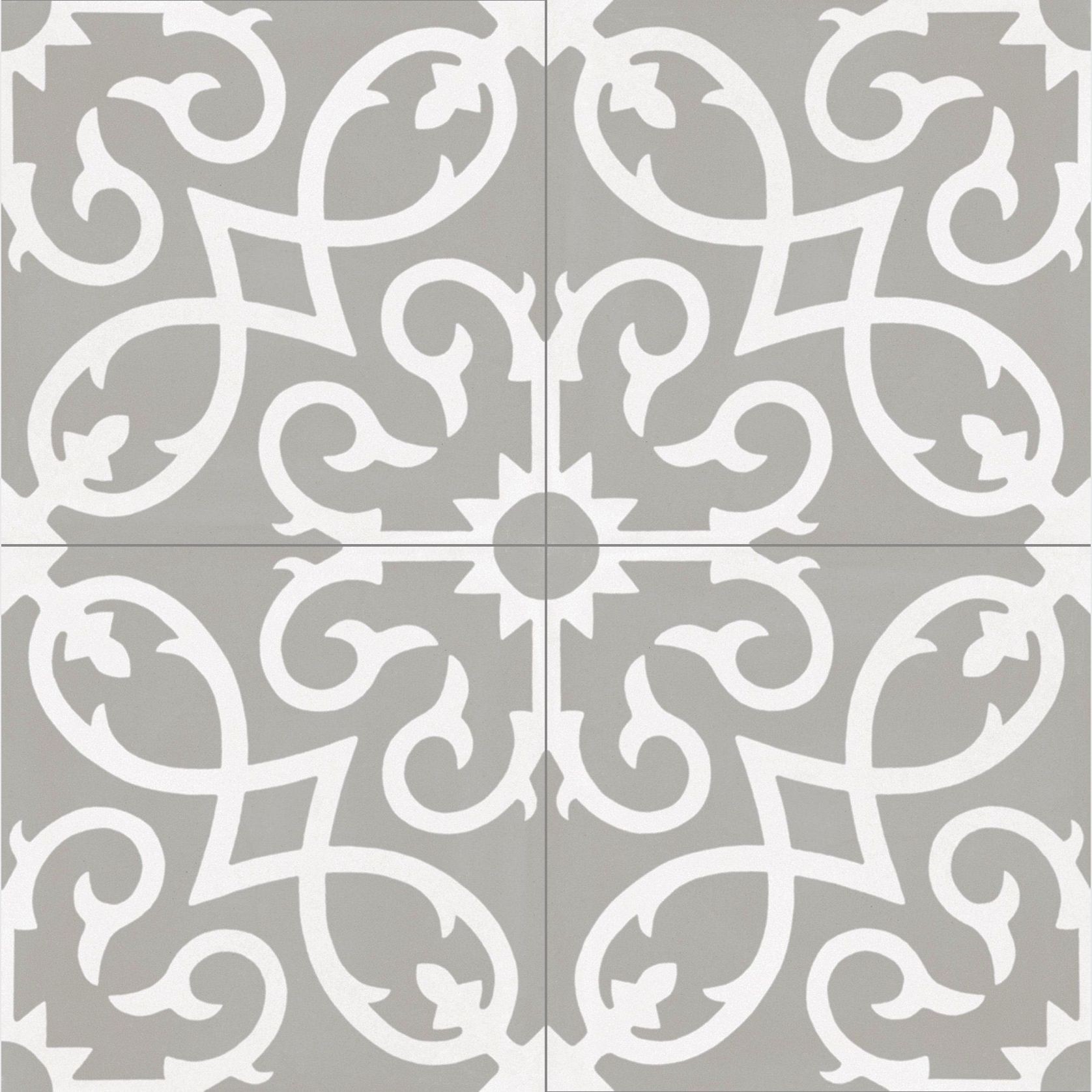 Contrasti Floral Grigio Pattern Porcelain Tile gallery detail image