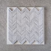 Herringbone Weave Mosaic - Carrara gallery detail image