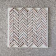Herringbone Weave Mosaic - Rosa Marble gallery detail image