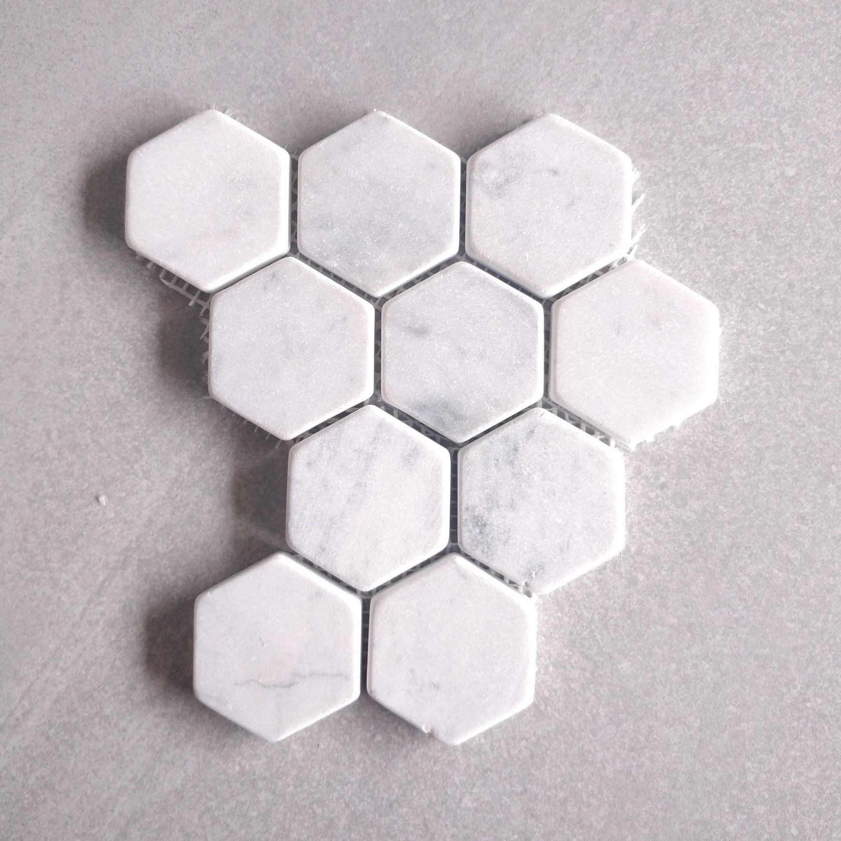 Tumbled Carrara Hexagon Mosaic gallery detail image