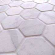 Tumbled Carrara Hexagon Mosaic gallery detail image