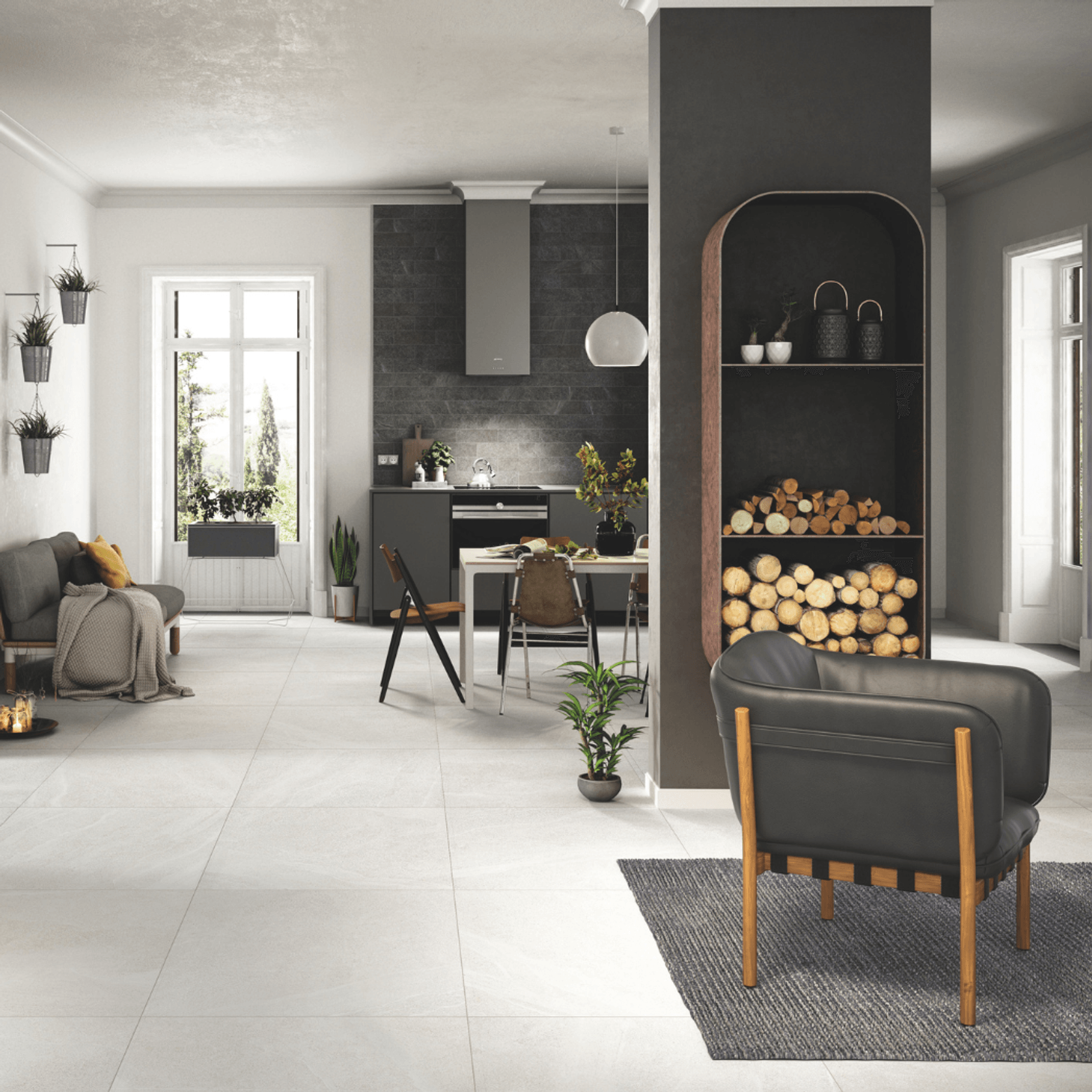 Nordic Stone White Tile gallery detail image
