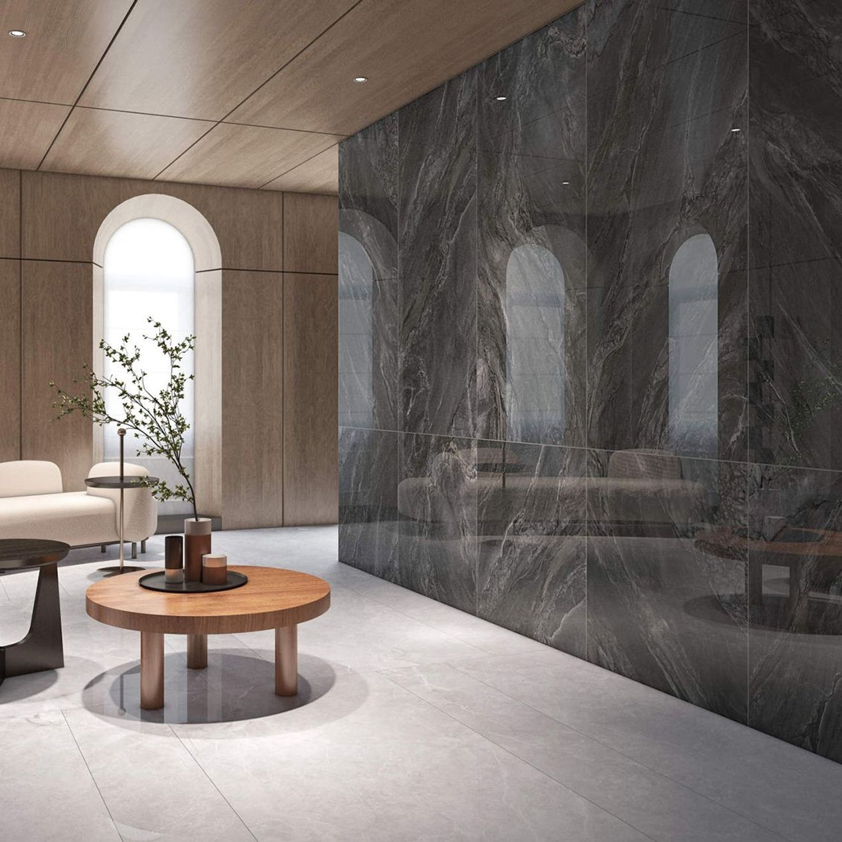 Smoke Stone Polished Porcelain Tile 750x1500 gallery detail image