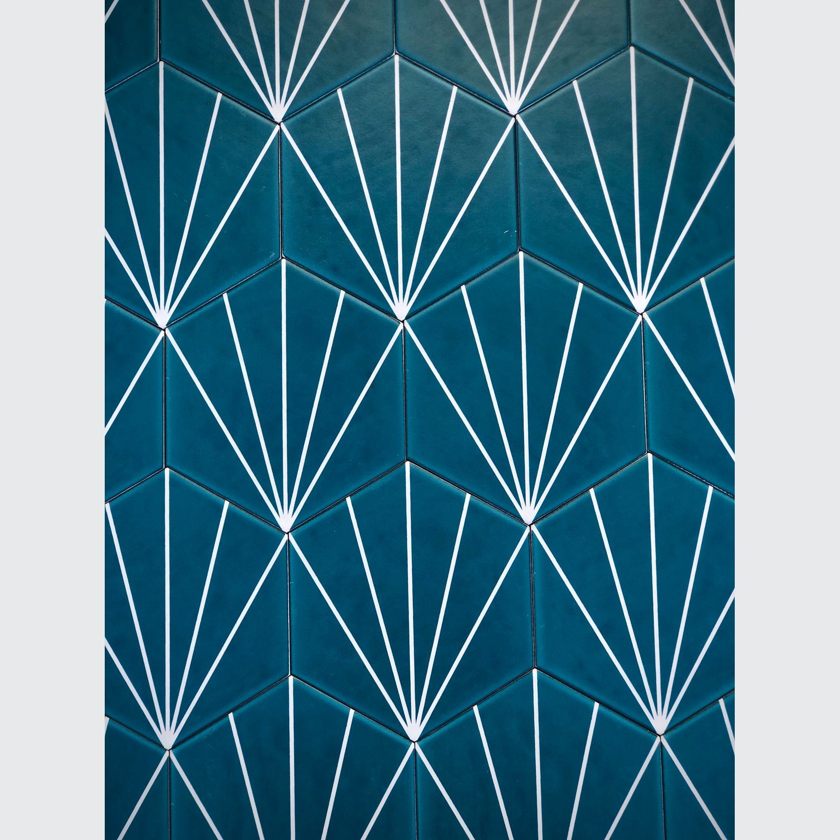 Vivid Hex | Ceramic Tiles - Satin Teal gallery detail image
