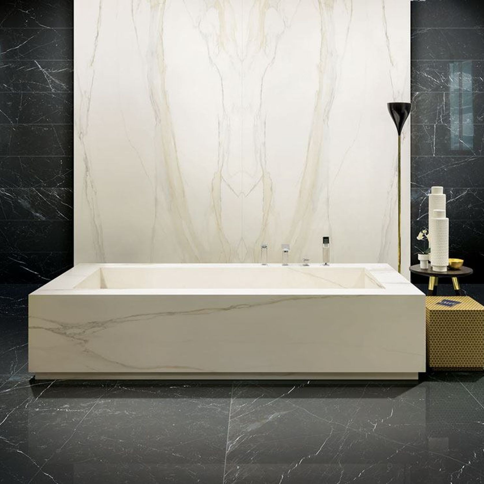 Xtra Nero Marquina 6mm Floor & Wall Tile Slab gallery detail image