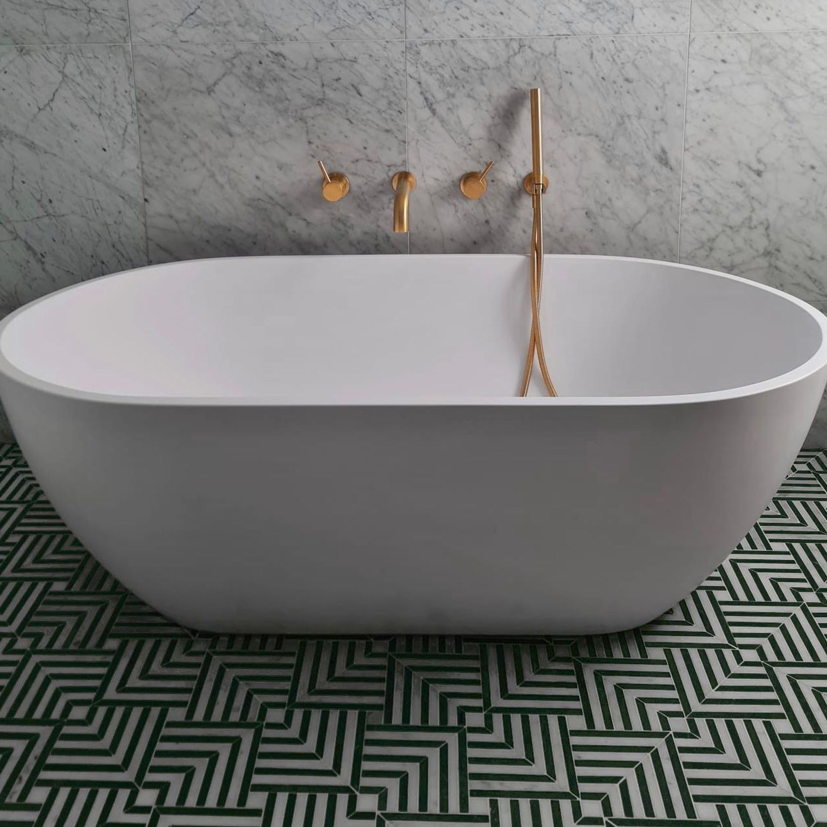 Cuba Mosaic - Indian Green, Thassos & Carrara gallery detail image