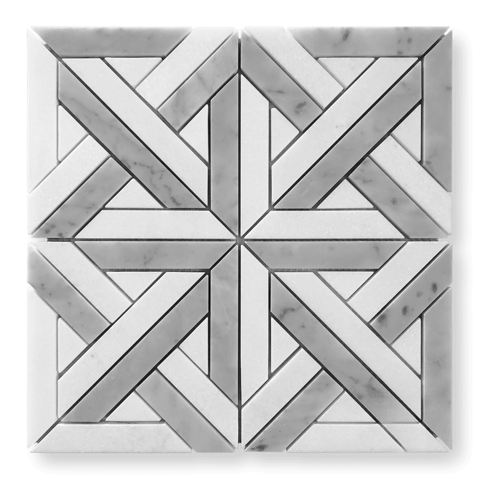 Escher Parquetry Mosaic Carrara And Thassos Honed gallery detail image