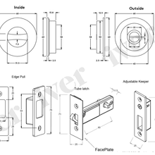 Iver Sliding Door Pull Round Privacy Satin Nickel 21439 *Pair* gallery detail image
