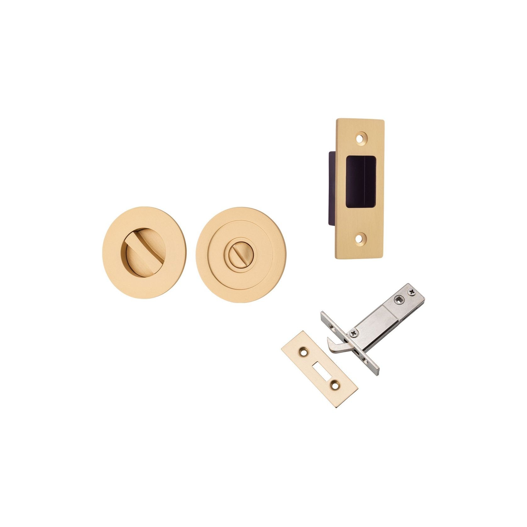 Iver Round Sliding Door Pull with Inbuilt Privacy Turn gallery detail image