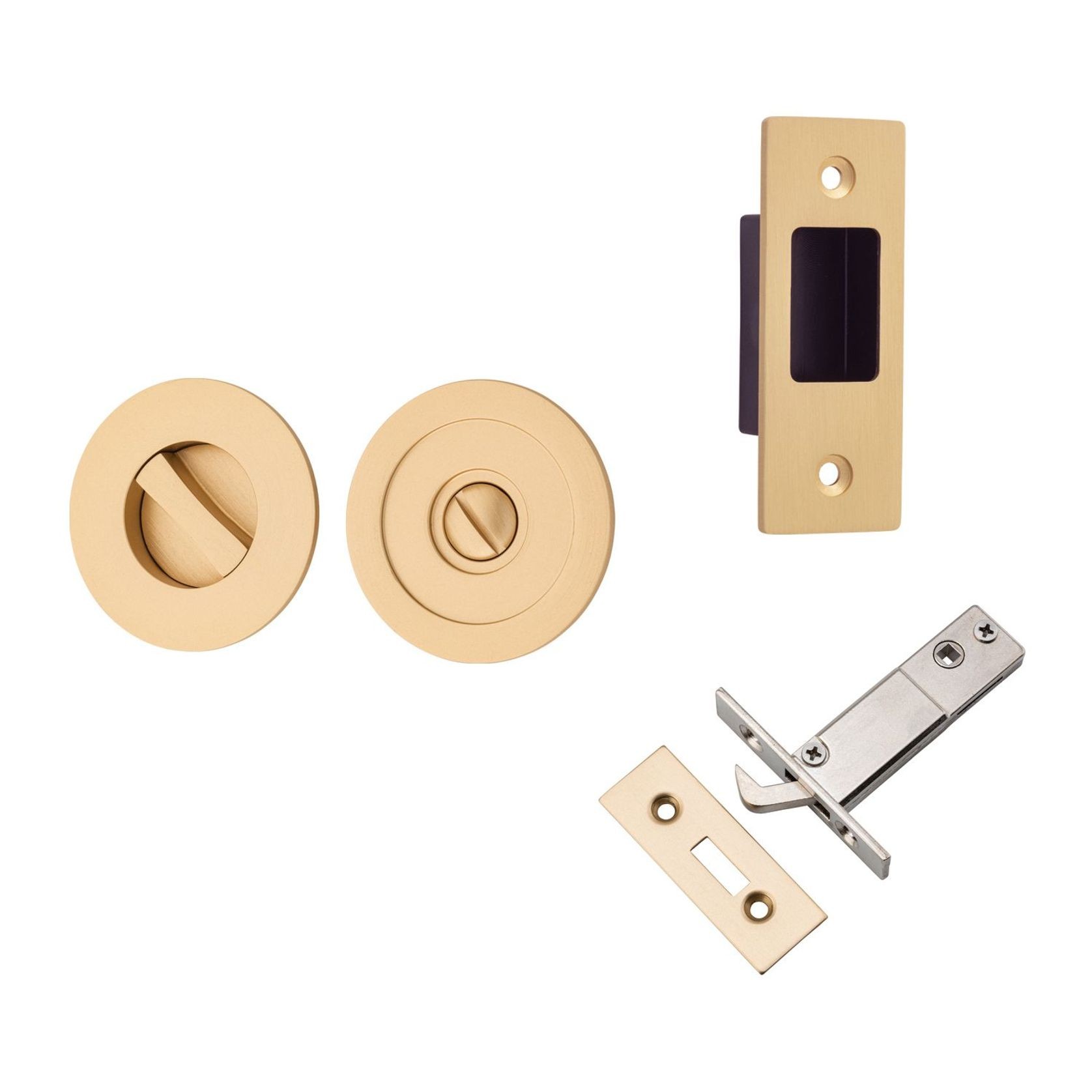 Iver Round Sliding Door Pull with Inbuilt Privacy Turn gallery detail image