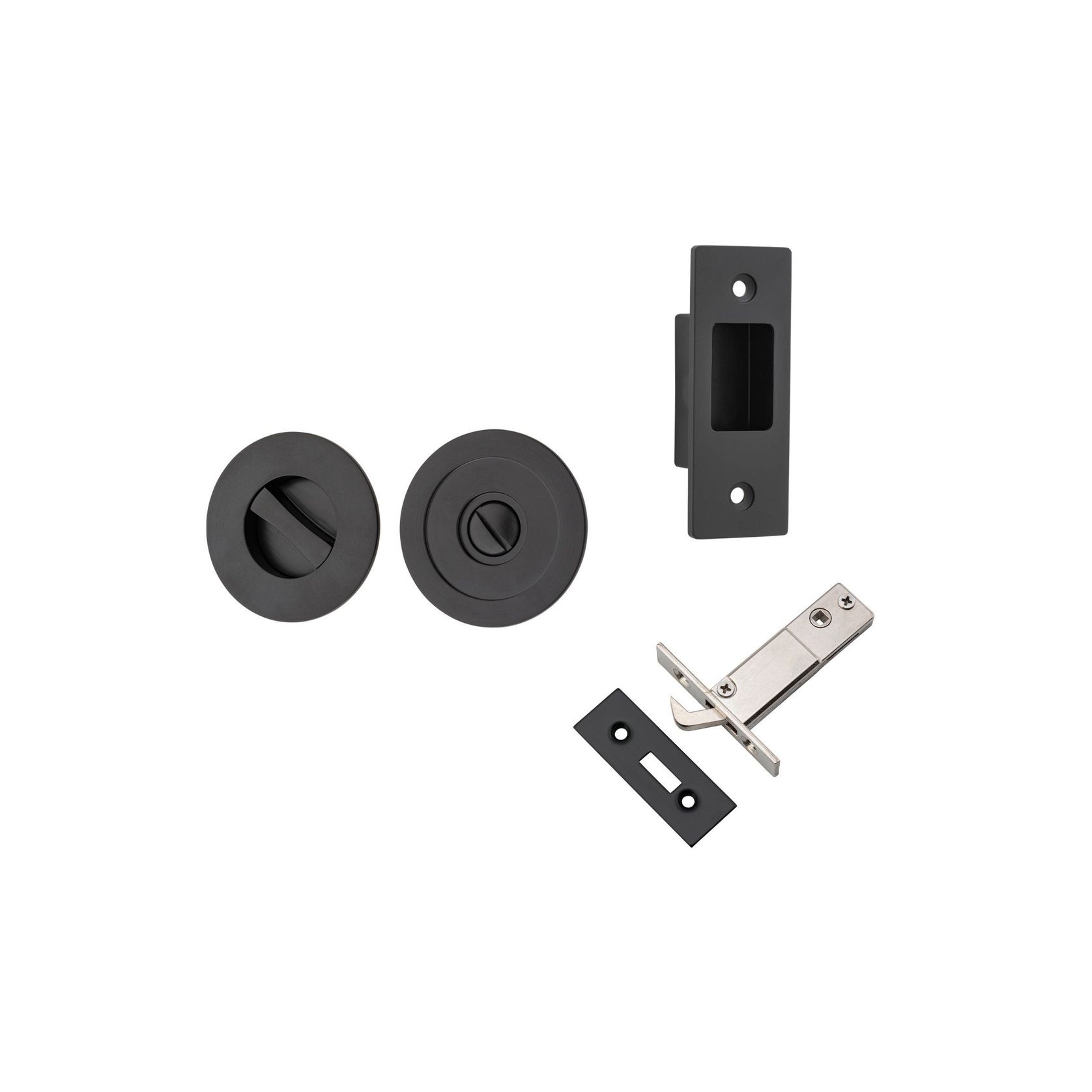 Iver Round Sliding Door Pull with Inbuilt Privacy Turn gallery detail image