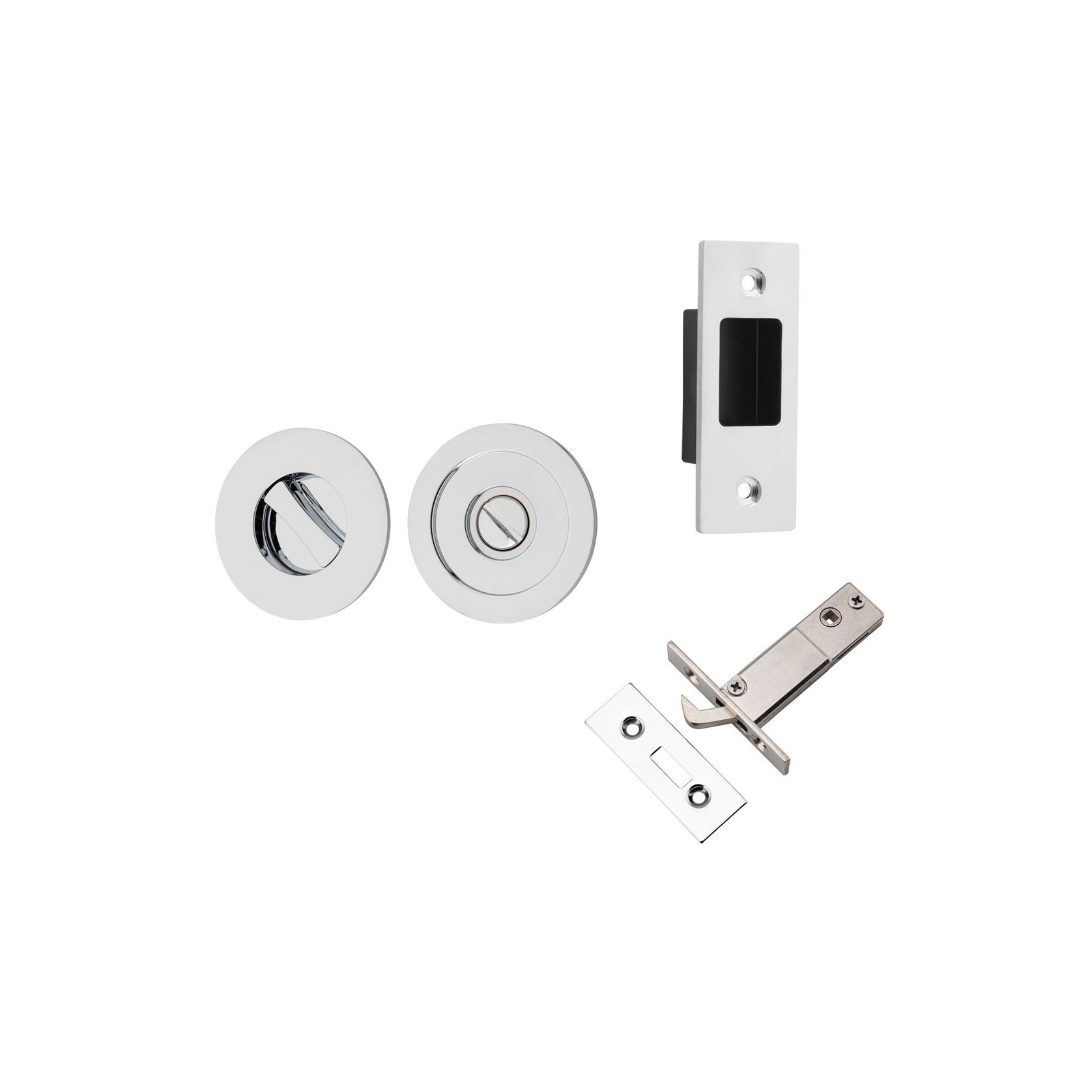 Iver Round Sliding Door Pull with Inbuilt Privacy Turn gallery detail image