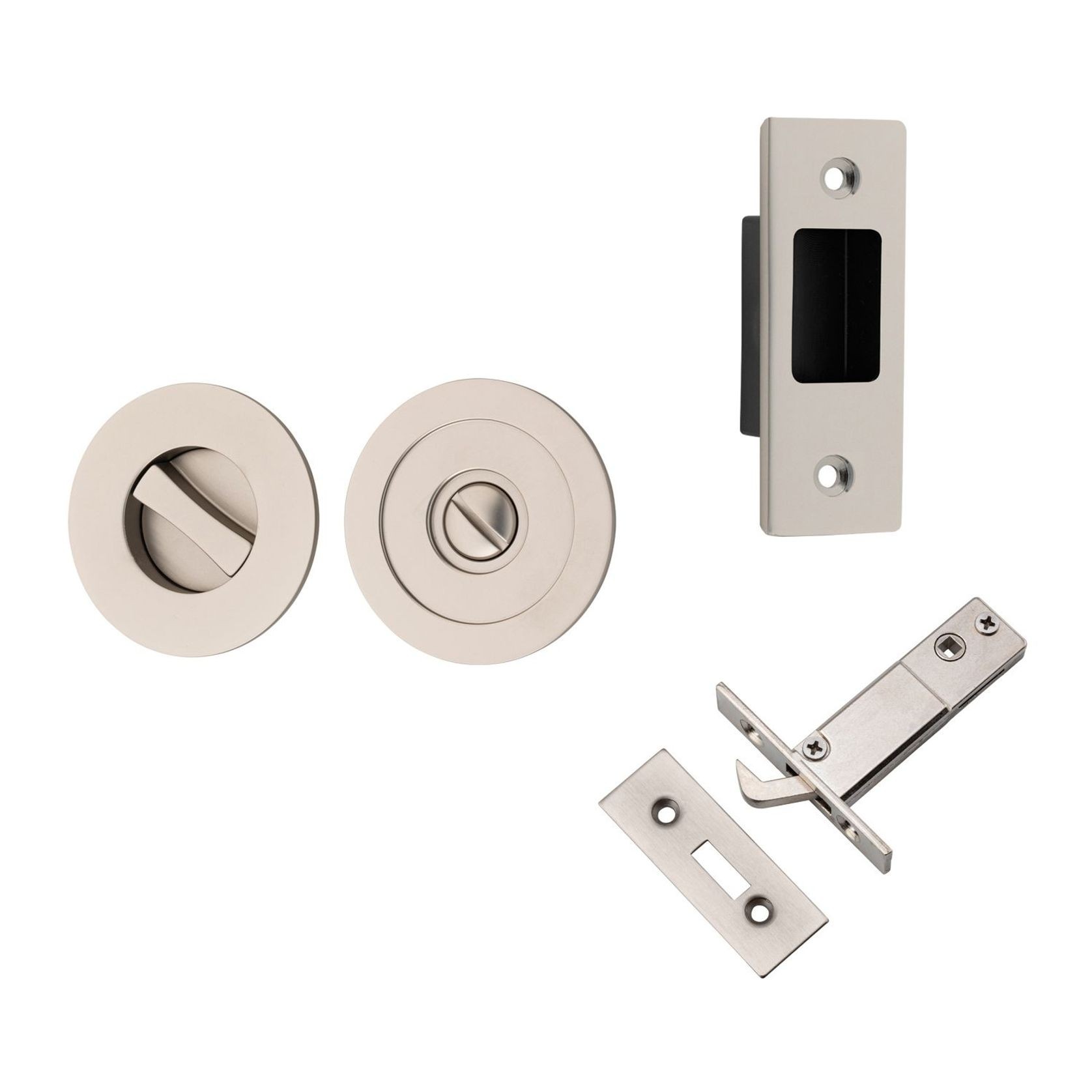 Iver Round Sliding Door Pull with Inbuilt Privacy Turn gallery detail image