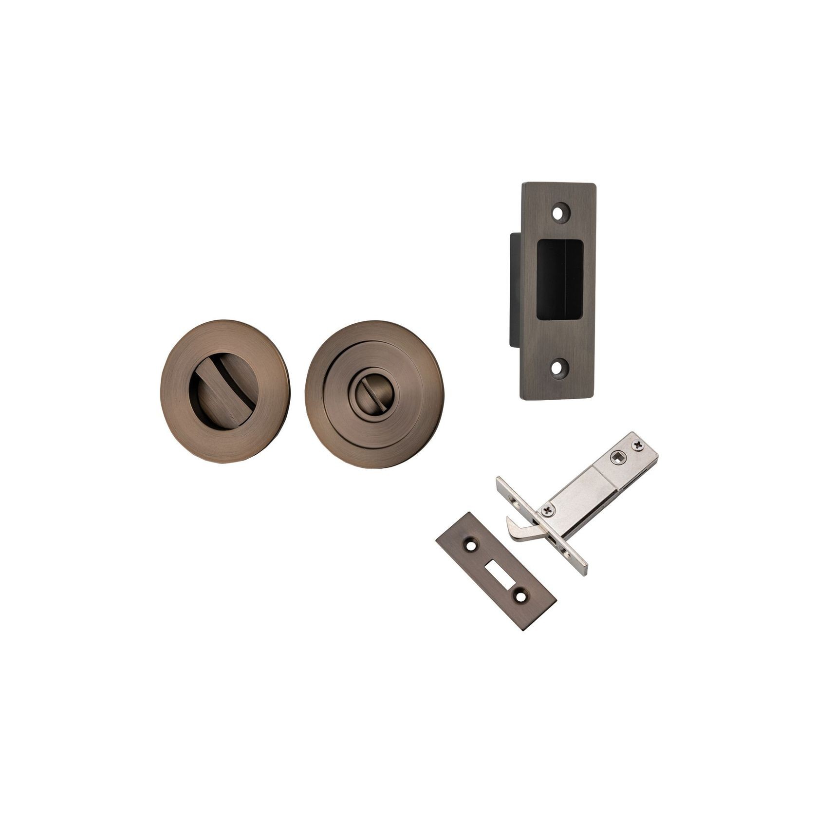 Iver Round Sliding Door Pull with Inbuilt Privacy Turn gallery detail image