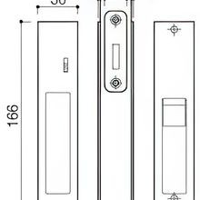 Kawajun KV-07 Recessed Door Pull with Privacy Lock gallery detail image