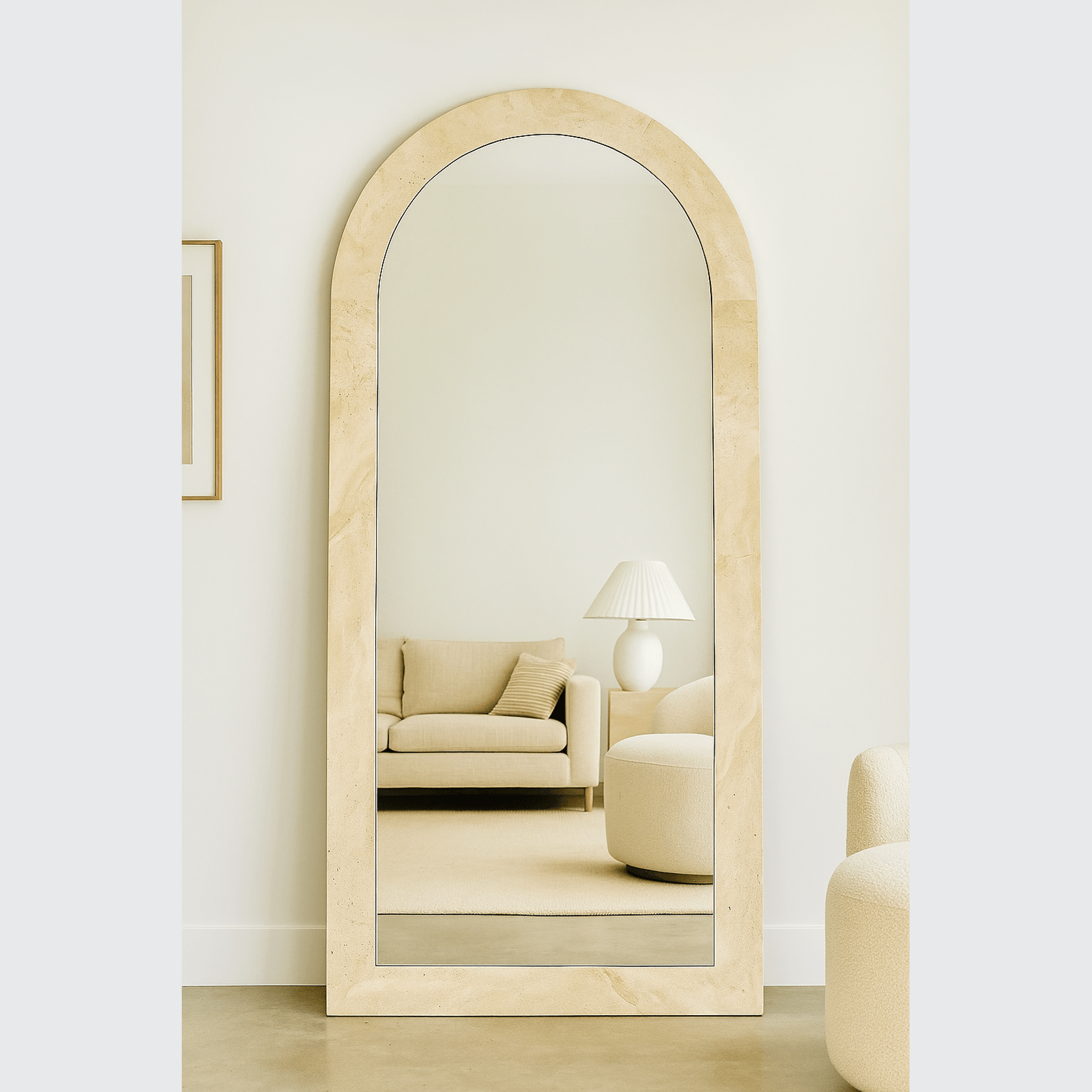Crescent Arch Mirror - Travertine gallery detail image