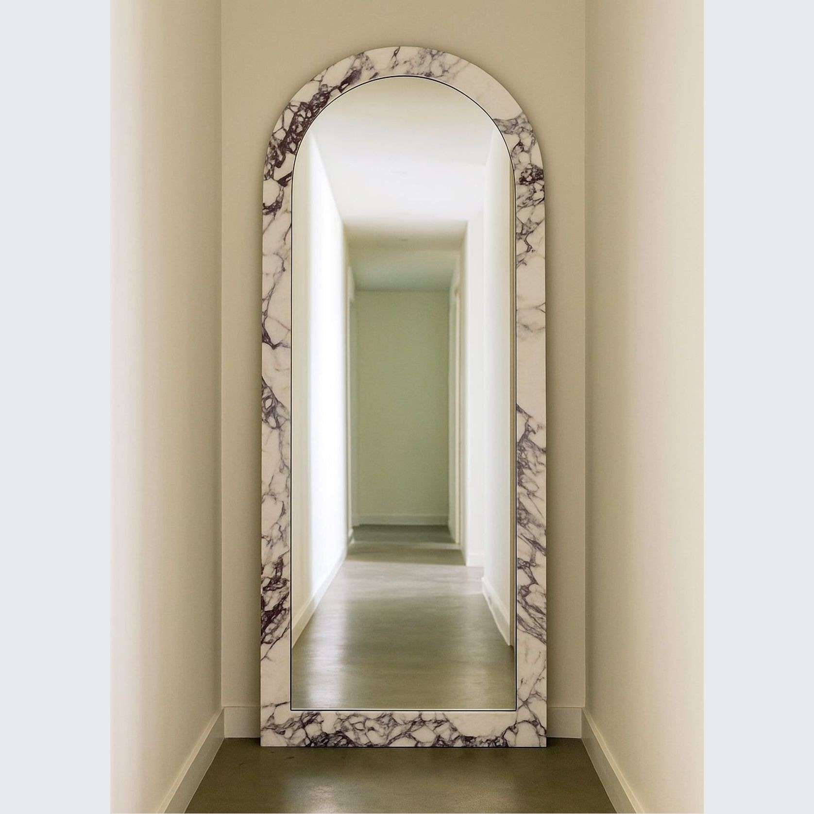 Crescent Arch Mirror - Italian Viola Calacatta gallery detail image