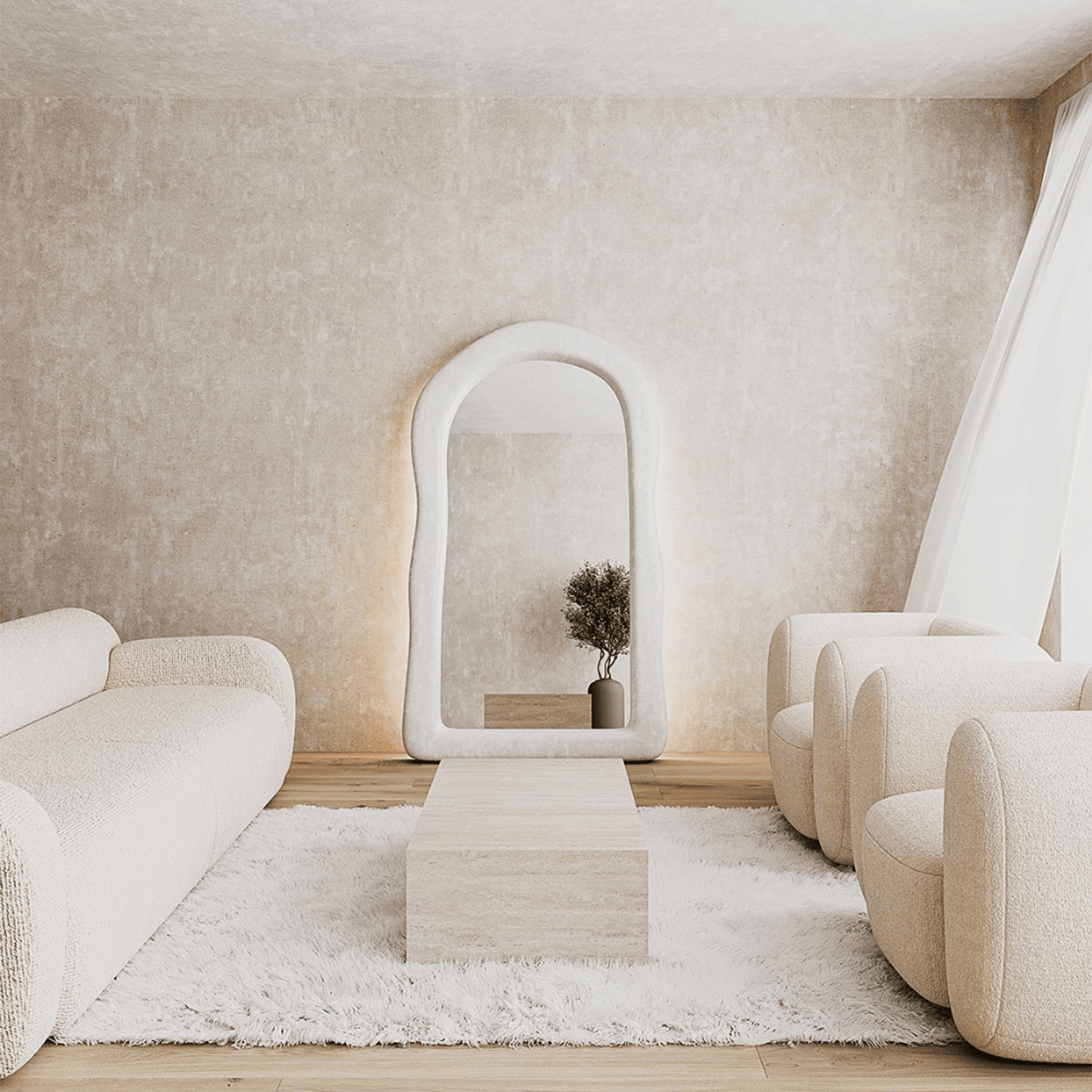 Amara White Arch Mirror | 2200 x 1200 gallery detail image