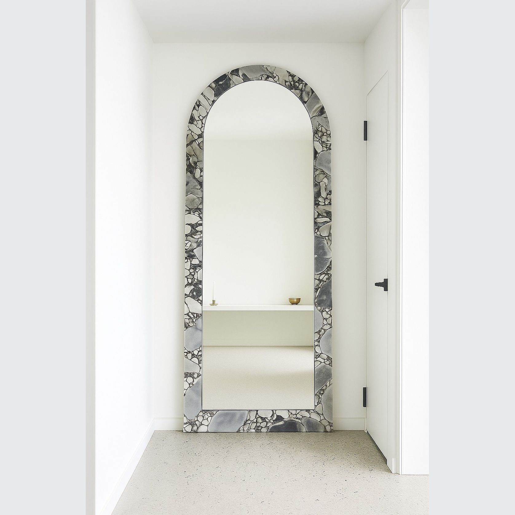 Crescent Arch Mirror - Milky Blue gallery detail image