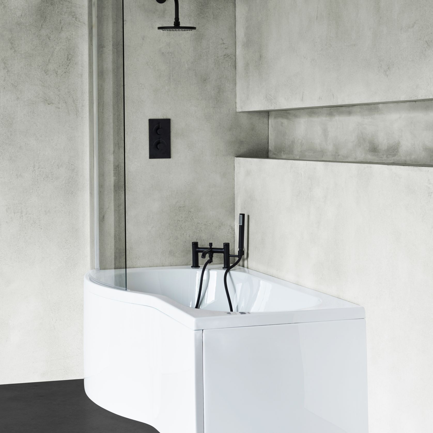 B Shower Acrylic Bath (Right or Left) gallery detail image