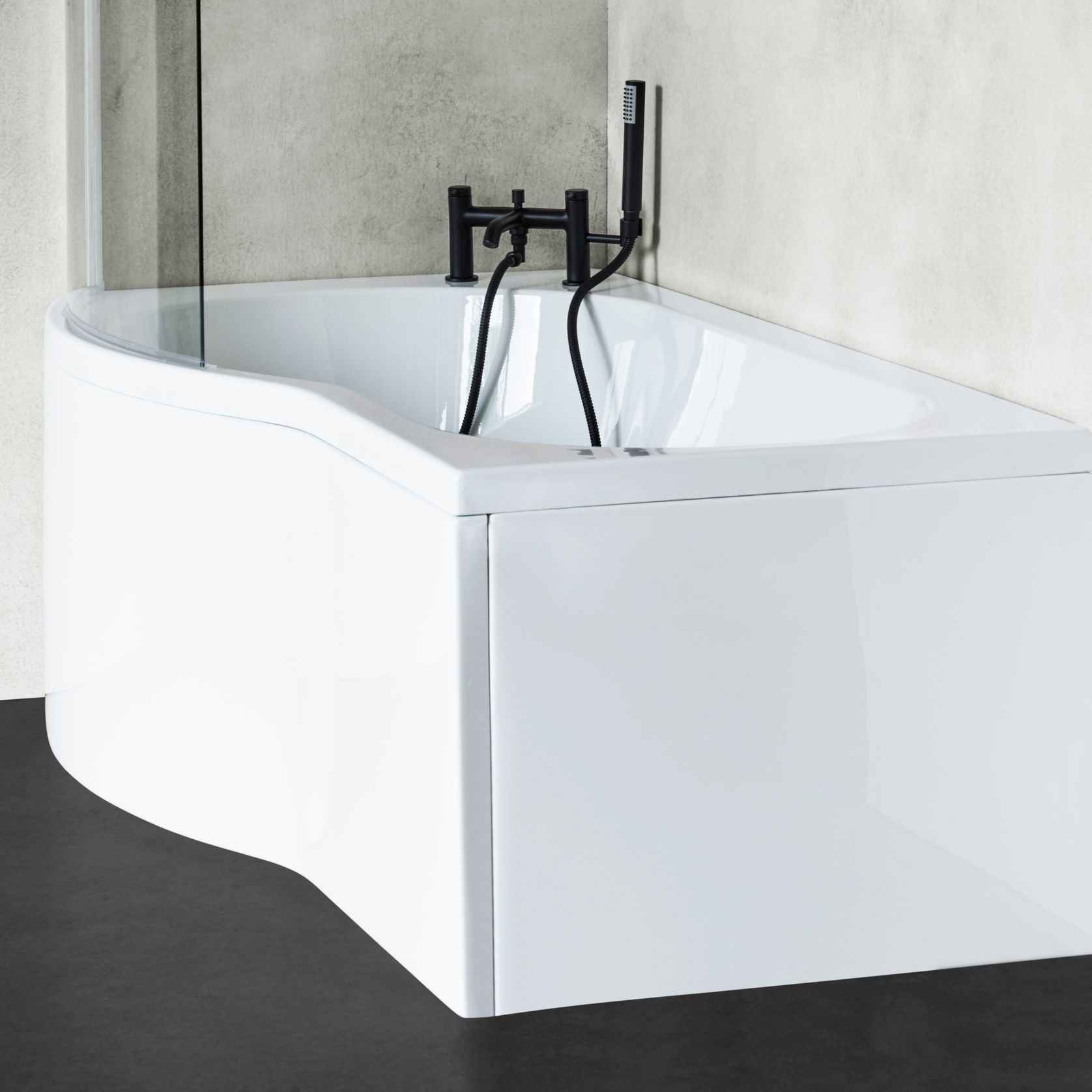 B Shower Acrylic Bath (Right or Left) gallery detail image