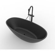 Hugi B008 Large Curved Bath 1640MM - Matte Concrete gallery detail image
