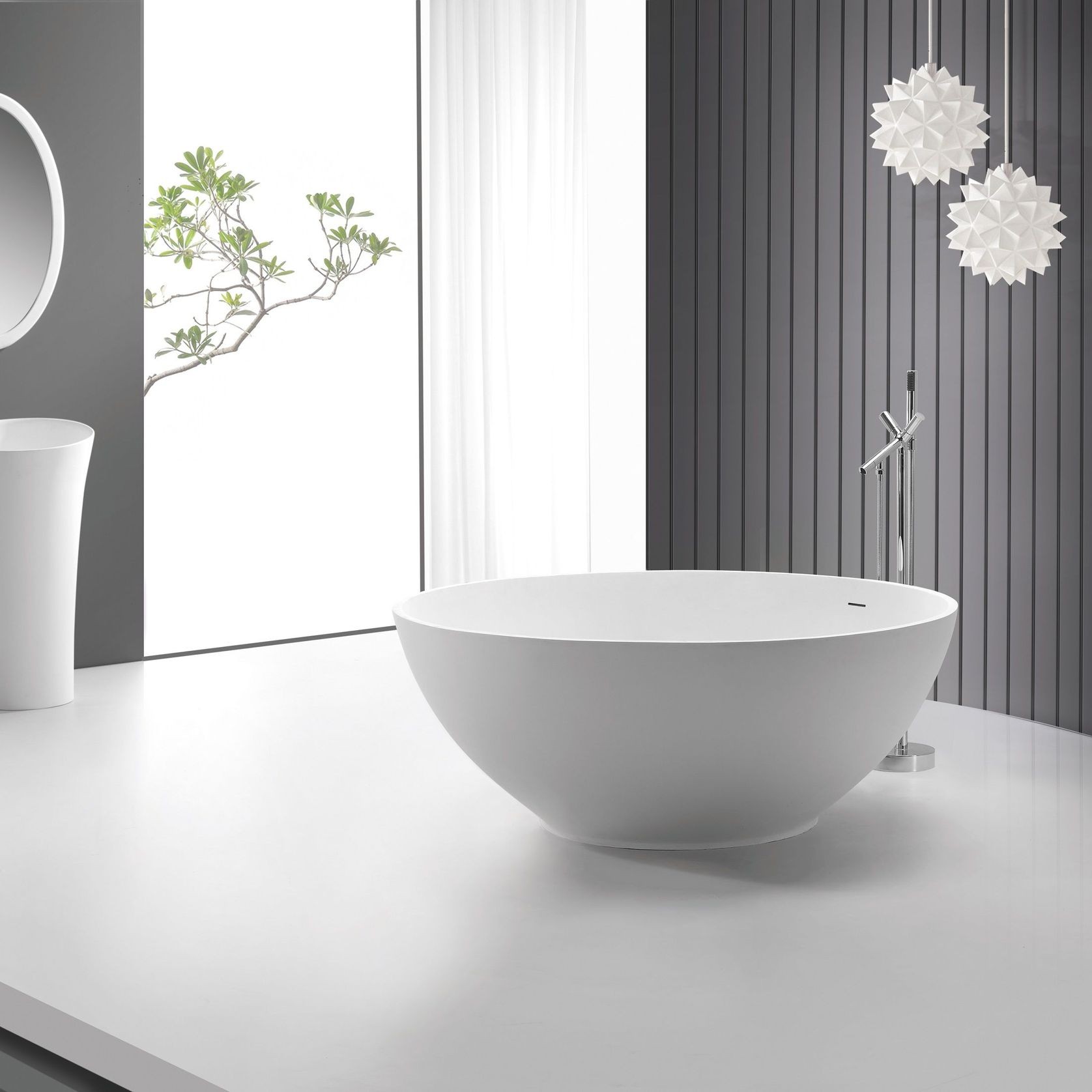 B056 Resort-style Round Hugi Bath 1500MM gallery detail image